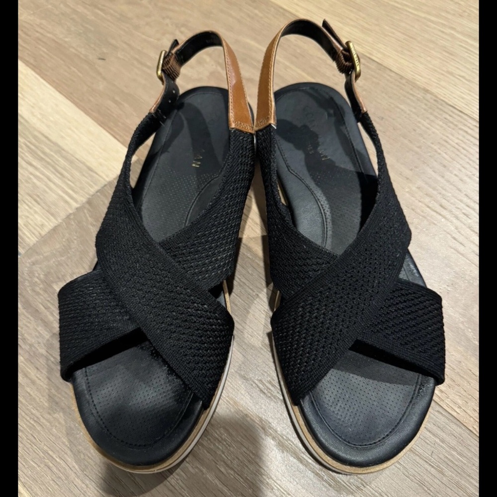Cole Haan Black and Tan Women's Sandals